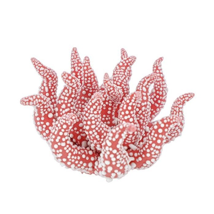 APPLICAZIONE CORALLO ROSSO GOCCE DI RUGIADA PORCELLANA DIAM.4